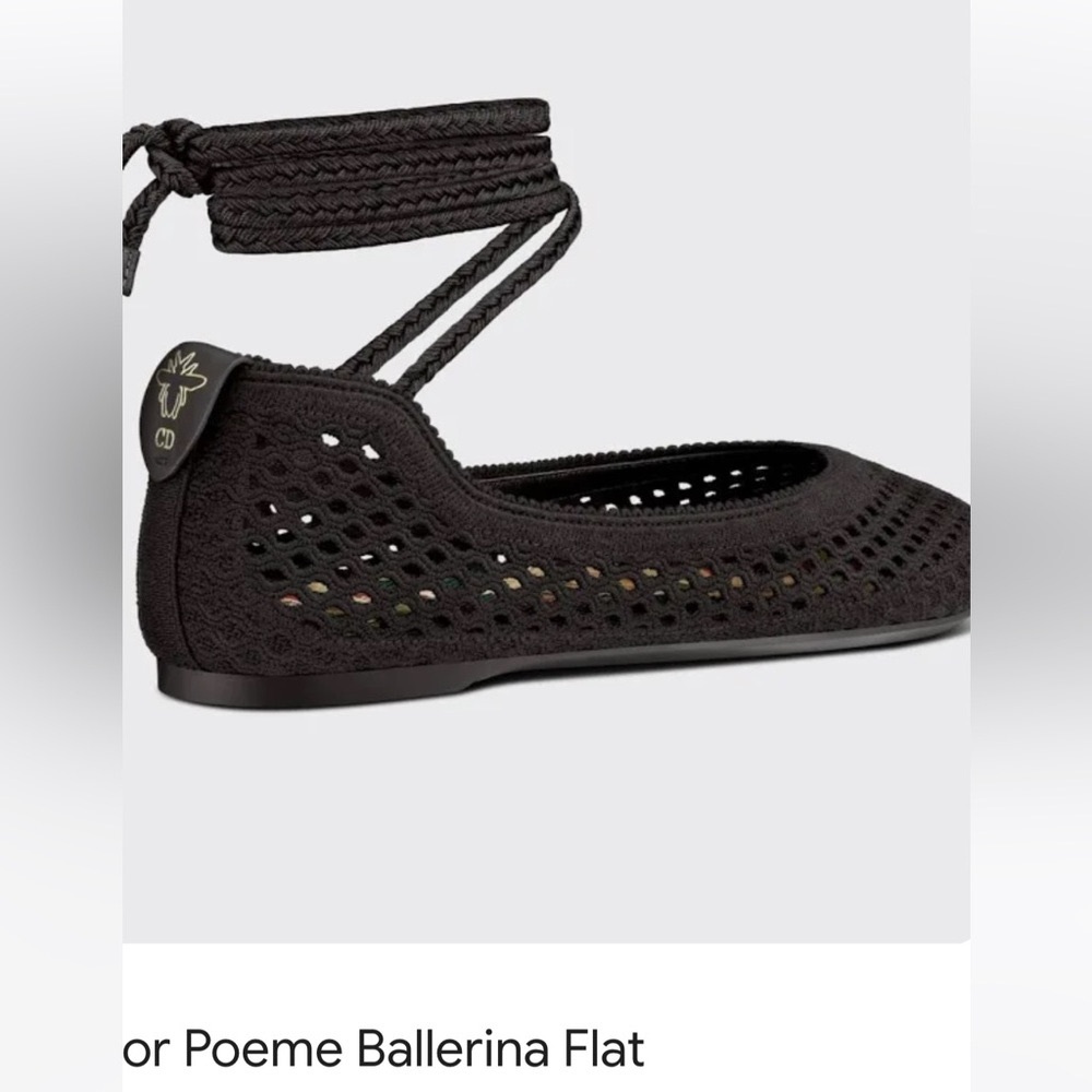 New in Box, Christian Dior Poeme Ballet Flats 37.5, Black